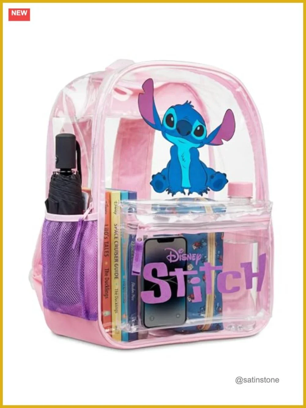 Disney Stitch Clear Backpack for School Girls Teens Stadium Events Travel